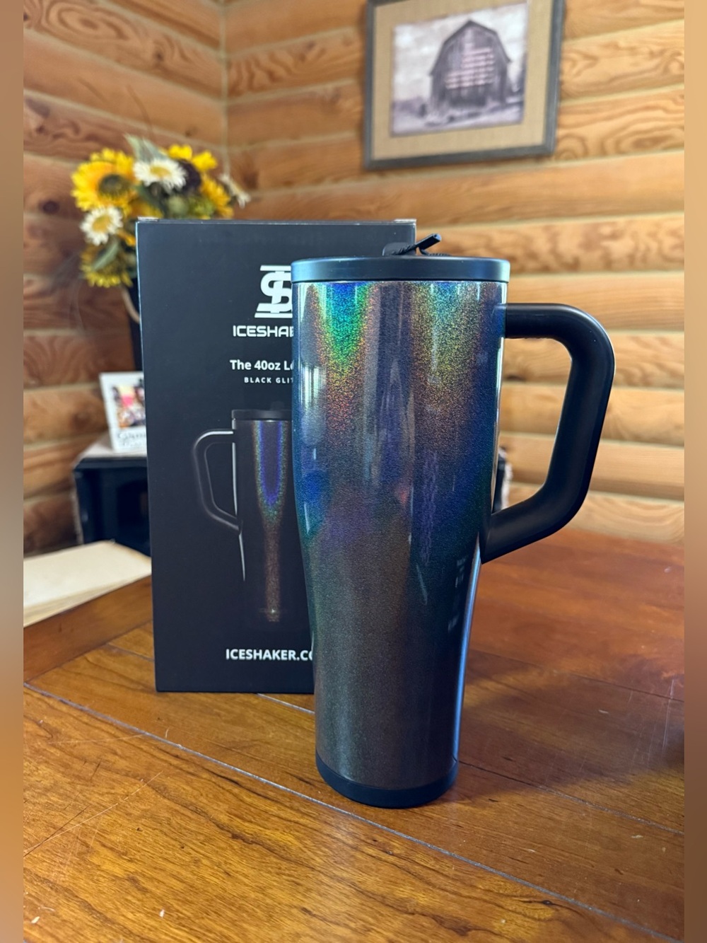 BLACK GLITTER IceShaker 40oz Legend Series Shaker Tumbler • easy to clean